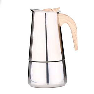 <span class=keywords><strong>Cafetera</strong></span> para cocina de hornillos de acero inoxidable con <span class=keywords><strong>mango</strong></span> de madera - Product Image 1