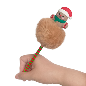 Noël mode rayé en peluche stylo à bille ensemble fête de noël petit cadeau promotionnel en gros - Product Image 6