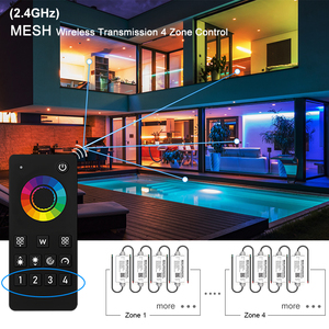 Contrôleur LED Zigbee MESH MC32XZ, étanche IP68, DC5-24V 6A, variateur PWM, synchronisation de groupe 4 zones pour éclairage extérieur de piscine - Product Image 6