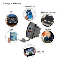 Chargeur de voiture USB A+C WELTO 18W QC3.0+PD à charge rapide avec protection multi-ports 12-24V pour voitures, bateaux, camping-cars, téléphones mobiles