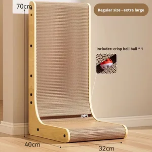 Tiragraffi per Gatti a Parete a L di Alta Qualità, in Cartone Ondulato, Resistente, Giocattolo per Affilare le Unghie, Offerta Speciale - Product Image 6