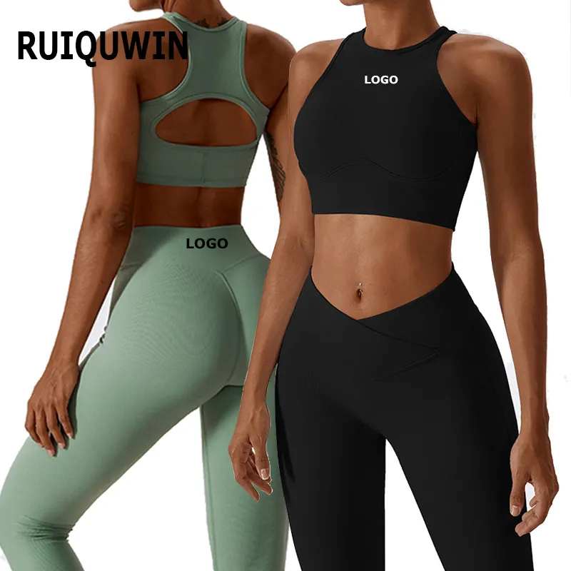 RUIQUWIN Custom Seamless Fashion Newest Yoga Wear collant abbigliamento Fitness Plus Size elegante Set di abbigliamento sportivo da donna