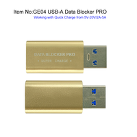 Brandneuer Gold USB-Datenblocker Aluminiumlegierung Gehäuse Datenschutz Schnellladung USB-A Universal Reiseadapter Ladegerät