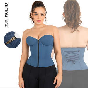 2023 nouveau Design contrôle du ventre avec dos avec cordon de serrage poitrine soulever fermeture éclair taille formateur Corset haut pour femme - Product Image 1