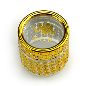 Emballage chiffon en verre irrégulier de dubaï, technologie dorure personnalisée, haut de gamme, or tuhao, pot de verre vide ordinaire chinois, 10G - Product Image 2
