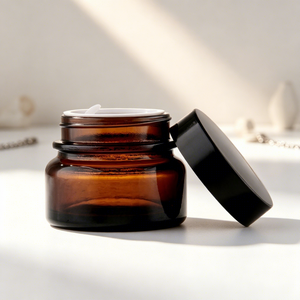Pots en verre ambré de 50g <span class=keywords><strong>pour</strong></span> cosmétiques, sous-contenants vides marron anti-UV <span class=keywords><strong>pour</strong></span> crèmes <span class=keywords><strong>yeux</strong></span> et visage, emballage pharmaceutique <span class=keywords><strong>pour</strong></span> soins de la peau - Product Image 3
