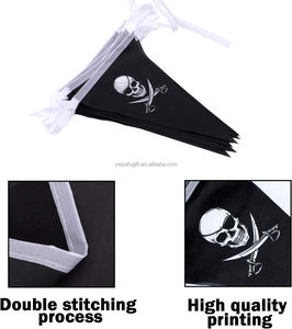 PAFU decorazioni per feste pirata bandiera bandiera pirata ghirlanda compleanno Jolly Roger nave triangolo stendant stamina decorazione - Product Image 5