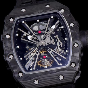 Montre mécanique automatique personnalisée en édition limitée RM1201 avec boîtier en fibre de carbone noire, cadran mécanique, montre ultra légère - Product Image 5