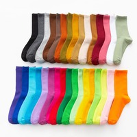 WUYANG USINE WY-046 Vente En Gros Sans quantité minimale de commande Coton Équipage Hommes/Femmes Uni Pur Bonbons Couleur Mode Robe Sport Unisexe Chaussettes