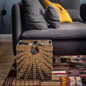 Commercio all'ingrosso eco-friendly cotone giacinto d'acqua e alghe quadrato cesto della biancheria per uso domestico - Product Image 5