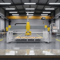 Nouvelle machine CNC polyvalente TITAN Plus 5+1 axes haute précision pour la découpe et le fraisage de granit, marbre, plans de travail, avec caméra de positionnement et pont de pierre