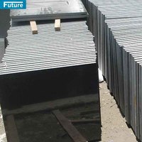Dalle de granit noir pur poli poli flammé pour pierre tombale décoration extérieure carreaux de sol comptoir de cuisine