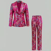 Ensemble de costume blazer jacquard floral personnalisé pour femmes, tenue de cérémonie pour invitées de mariage