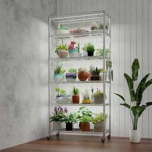 绿植储物架环氧树脂金属花盆展示架滚动式6层盆栽植物架适用于阳台车库花园 - Product Image 2