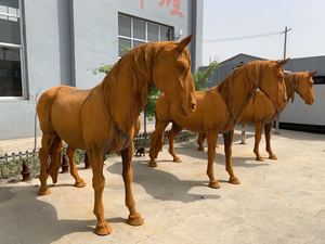 Sculpture en métal Art <span class=keywords><strong>jardin</strong></span> ornements taille réelle Statue de cheval en fonte - Product Image 2