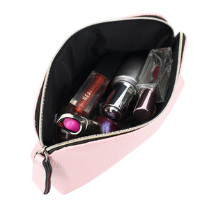 <span class=keywords><strong>Clemence</strong></span>-Bolso de piel sintética personalizado para maquillaje, bolsa de cosméticos con cremallera, patrón de lichi a la moda, bolso de belleza para mujer - Product Image 5