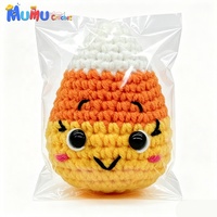 Poupée en crochet mignonne et effrayante en forme de maïs sucré, faite à la main, décoration d'Halloween, figurines Amigurumi en coton laitier, cadeau personnalisé pour les fêtes