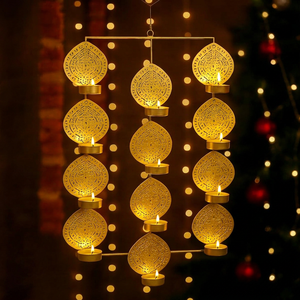 Porte-bougie en laiton avec un design ajouré complexe, résistant à la chaleur, décoration d'intérieur - Product Image 2