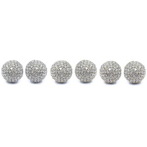Boucles d'oreilles clous en or blanc 18 carats massif avec diamants naturels VS, pavé de diamants, sur mesure, fabricant de luxe, cadeau de mariage - Product Image 4