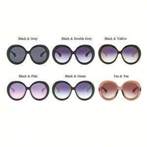 Lunettes de soleil tendance vintage à dégradé 2020 pour femmes, grandes montures, lunettes de soleil rondes surdimensionnées pour femmes - Product Image 6