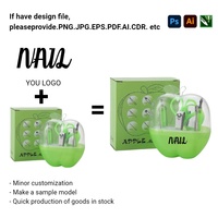 Ensemble de manucure portable 8 en 1 avec coupe-ongles en acier inoxydable dans un étui en forme de pomme, kit de toilettage mignon pour les voyages et les cadeaux