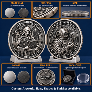 Monedas de Desafío Personalizadas para Estudiantes y Exploradores del Mar Profundo con Diseños en Relieve Detallados para Regalos Coleccionables OEM ODM - Product Image 4