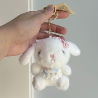 Nouveau porte-clés et coussin en peluche lapin mignon, poupée lapin en peluche douce, breloque de sac, cadeau d'anniversaire en gros pour filles