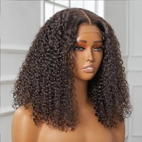 Perruques Lace Front Courtes Bob Pixie Cut en Cheveux Humains Brésiliens Bruts Bouclés Crépus Abordables pour Femmes Noires