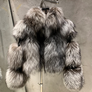 Áo khoác lông thú thiết kế mới 2025, lông cáo thật tự nhiên, áo khoác lông cáo bạc mềm mại dành cho nữ - Product Image 1