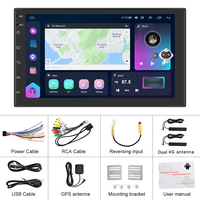 Reproductor Multimedia para Auto Podofo 2 Din con Pantalla QLED de 7 Pulgadas, Carplay, 8+128G, Android, Radio, WIFI, 4G, SIM, Android Auto, DSP, EQ