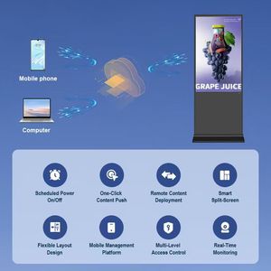 Tất cả một tầng đứng áp phích kỹ thuật số màn hình lớn Độ phân giải 4K dựa trên đám mây CMS cửa hàng mỹ phẩm trung tâm mua sắm triển lãm thương mại - Product Image 2