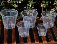 Pot Tanaman Anggrek Bulat Plastik Transparan Tinggi Ukuran Besar 3.9 4.7 5.5 5.9 6.3 Inci Desain Terbaru Langsung dari Pabrik