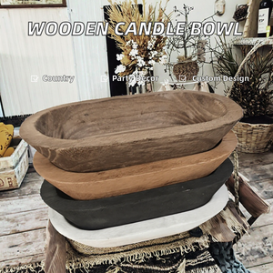 Ensemble de bols en bois écologiques, design classique artisanal, vaisselle de mariage pour servir des salades de fruits et des soupes - Product Image 2