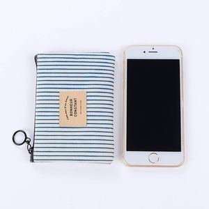 <b>Canvas</b> Foldable Large Open Coin Bag Purse Women Stripe Money Card Holder <b>Wallet</b> Case Key Storage Pouch for Kid Girl Gift - Product Image 4
