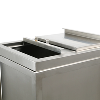 Troli Pendingin Es Stainless Steel Kapasitas Besar, Kotak Es, Stasiun Bar Koktail, Pendingin Es Stainless Steel Beroda