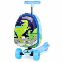 Valise de skateboard pour enfants avec compartiment à bagages de 15 pouces à motif de dessin animé, une voiture jouet à conduire