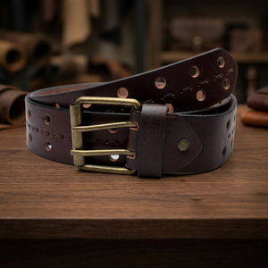 Cinturón de Cuero Vacuno para Hombre, Longitud Personalizada, Hebilla Sólida de Acero Cuadrada, Estilo Fiesta, Resistente, Duradero, Ligero y Ecológico - Product Image 1
