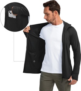 2024 veste Softshell à capuche Design moderne pour hommes Protection UV fermeture éclair caractéristiques ergonomiques tissu soucieux de la mode pour le printemps - Product Image 4
