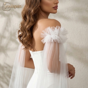 YouLaPan Cape simple et élégante en nylon à manches longues, style quatre saisons, pour les spectacles de mariage, les acteurs et les mariées MM03-I - Product Image 3