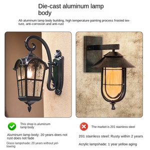 Lampe murale extérieure super lumineuse, étanche, LED, en fer, IP65, 3500K, blanc chaud, garantie 10 ans, pour jardin, véranda, entrée - Product Image 4