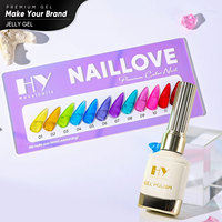 Hanyinail Ongles en gel en verre cristal sans HEMA de haute qualité OEM/ODM Jeu de couleurs avec source de lampe à LED Emballage de bouteille
