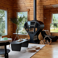 Poêle à bois moderne autoportant en fonte avec une puissance de chauffage de 5-7 kW pour salon, villa et usage extérieur - Écologique