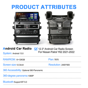 NaviHua New Design 12.3'' Android Car Radio GPS Navigation Multimedia Carplay Auto Stereo DSP for Nissan Patrol Y62 2021-2022 - Product Image 6