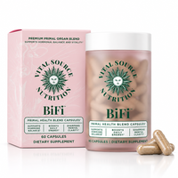 60 Capsules Complexe Foie, Reins et Ovaires de Bœuf Nourri à l'Herbe, Complément Primal Health pour l'Équilibre Hormonal et l'Énergie, Usine OEM/ODM