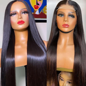 Perruques naturelles à franges noires Perruques en <span class=keywords><strong>cheveux</strong></span> humains naturels à cuticule alignée faites à la machine avec <span class=keywords><strong>frange</strong></span> pour femmes noires - Product Image 6