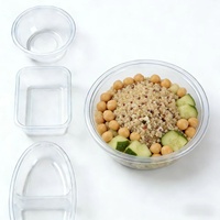 Bol à salade moulé par injection en PE/PC/PET de qualité alimentaire, récipient durable haute transparence pour la préparation des repas, diamètre personnalisé