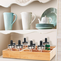 Boîtes de rangement en bambou naturel personnalisées, multifonctionnelles, pour outils de maquillage, vaisselle, cuisine, salle à manger, bureau