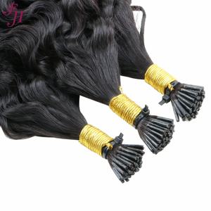FH vente en gros 100% 10a I pointe Extensions bouclées de cheveux humains indiens Double trame bouclée profonde I pointe 1g de cheveux humains I pointe - Product Image 5
