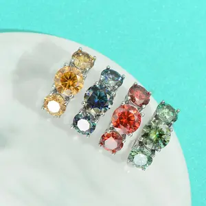 Custom High Quality Engagement Rings Fine Jewelry 925 Sterling Silver Colorful Moissanite Ring For Women Beautiful Gifts Jewelry