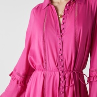 Robe Longue Maxi Décontractée Printemps-Été pour Femme, Ample Grande Taille, Coton Lin Manches Longues Boutonnée, Haute Qualité